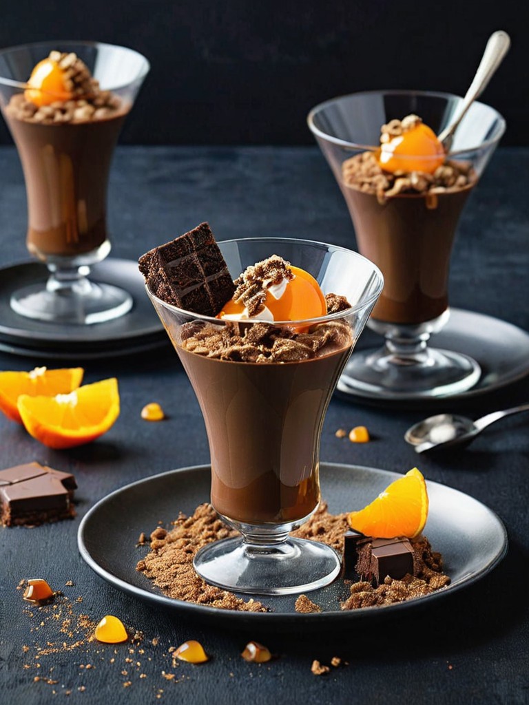 A Decadent Delight: Dark Chocolate Mousse And Caramel Panna Cotta Duo 