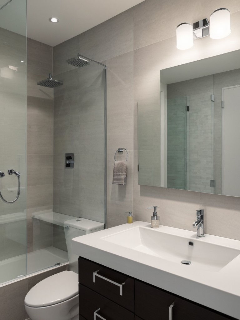 contemporary-bathroom-ideas-geometric-shapes-chrome-fixtures