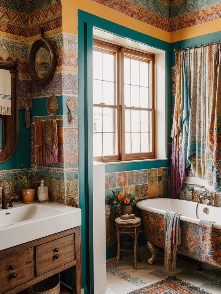 bohemian-bathroom-decor-colorful-patterns-eclectic-accessories-eclectic-mix-textures-free-spirited-vibe