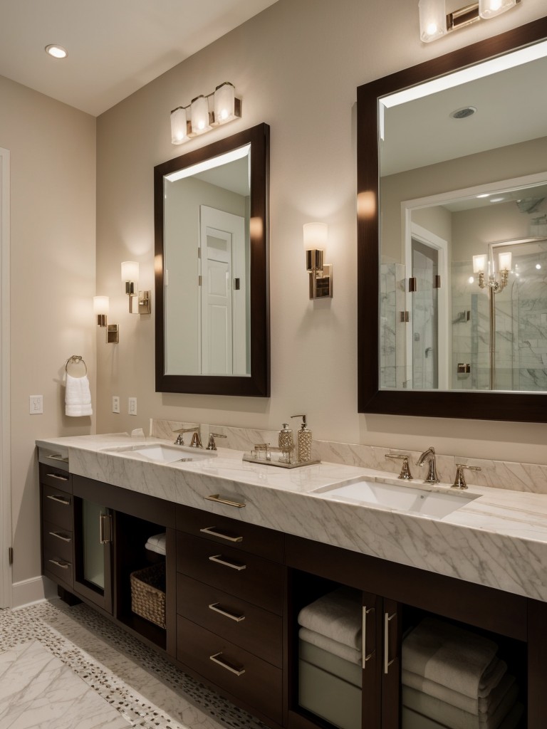 glamorous-bathroom-ideas-luxurious-elegant-space-statement-lighting-fixtures-mirrored-surfaces