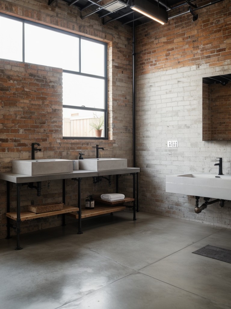 industrial-bathroom-ideas-exposed-brick-walls-concrete-floors-metal-accents