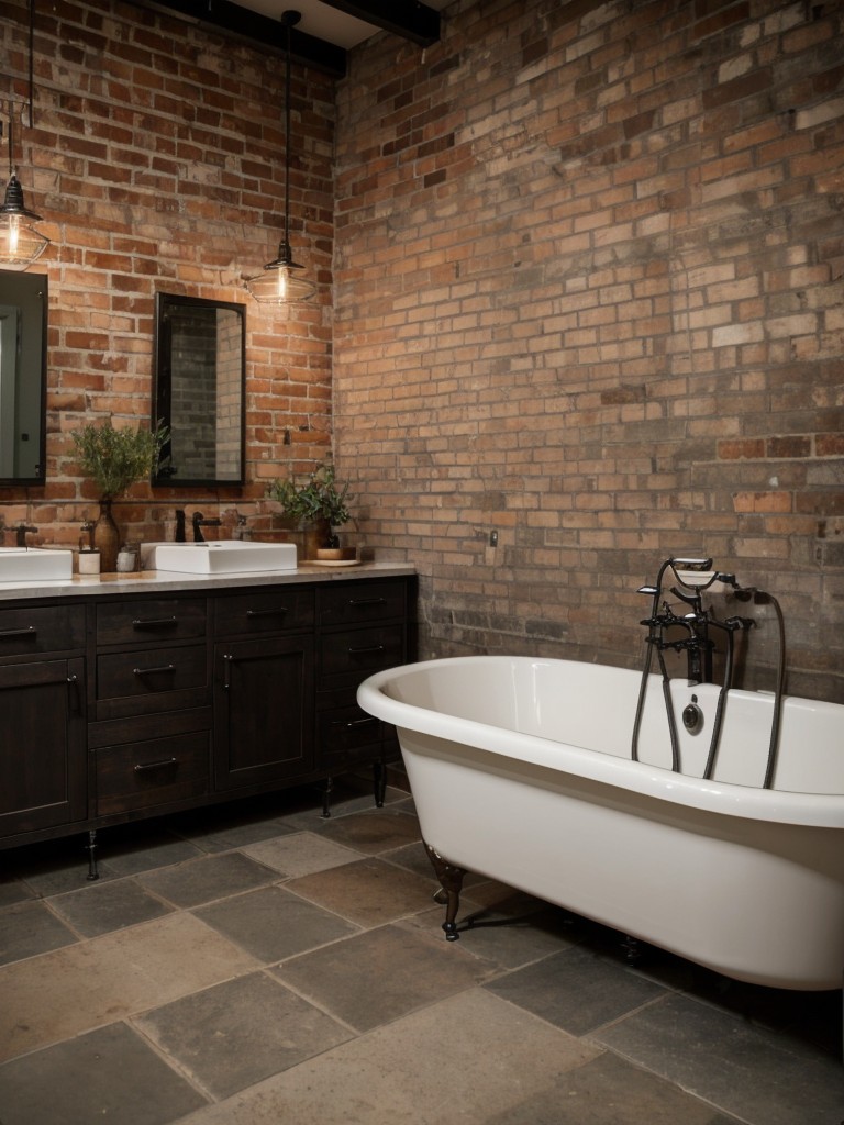 industrial-bathroom-ideas-exposed-brick-walls-metal-accents-vintage-inspired-lighting-fixtures-cool-edgy-look