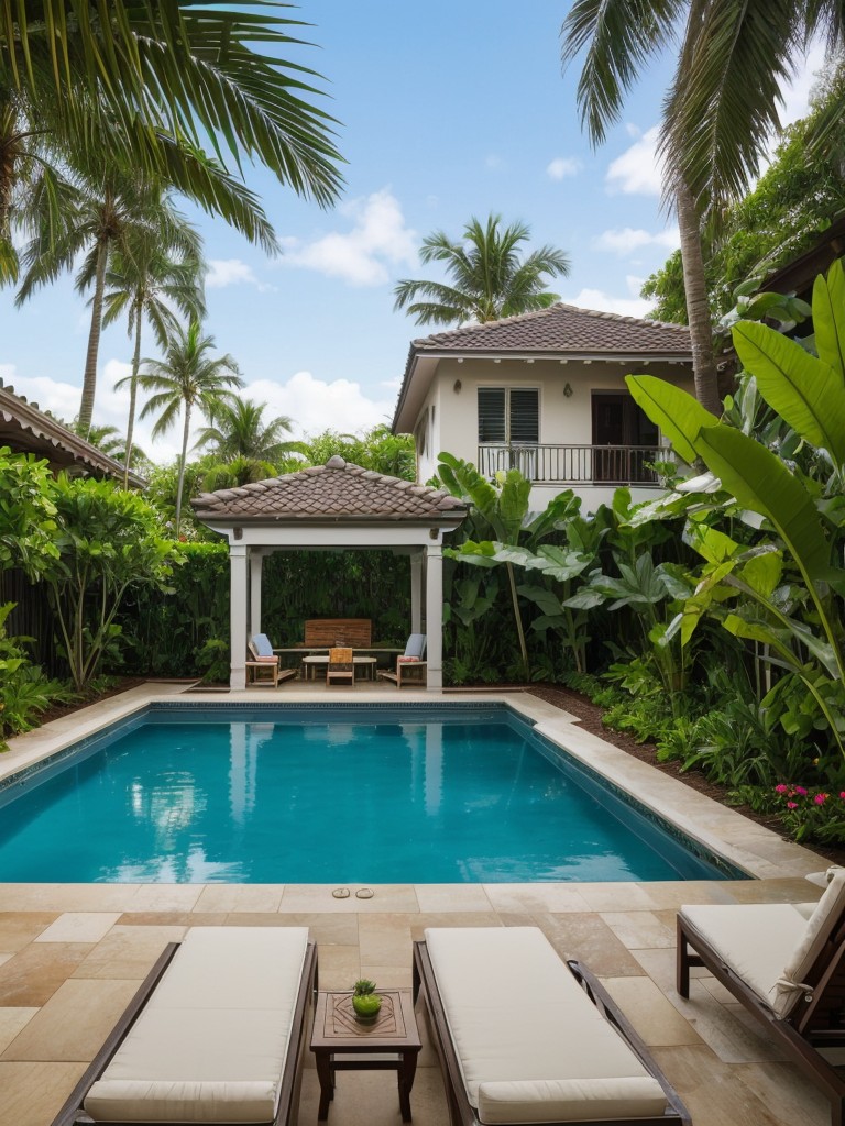 tropical-backyard-oasis-ideas-lush-greenery-vibrant-flowers-private-pool-surrounded-palm-trees-vacation-like-feel