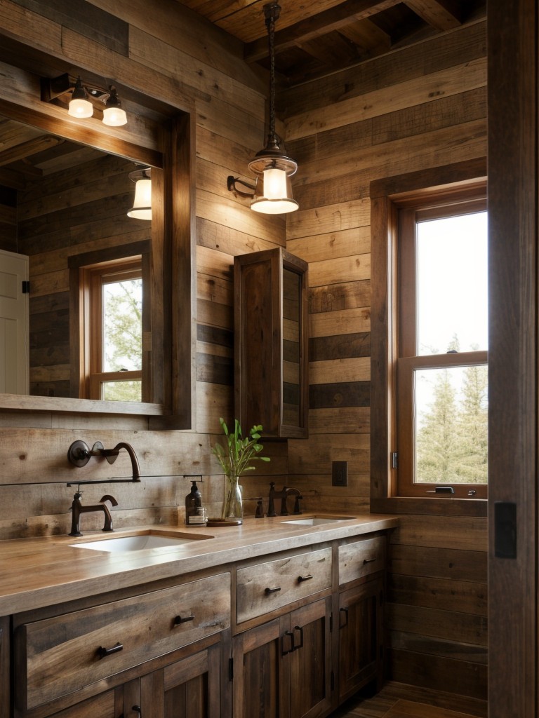 rustic-bathroom-ideas-natural-materials-like-wood-stone-featuring-freestanding-wooden-vanity-copper-accents