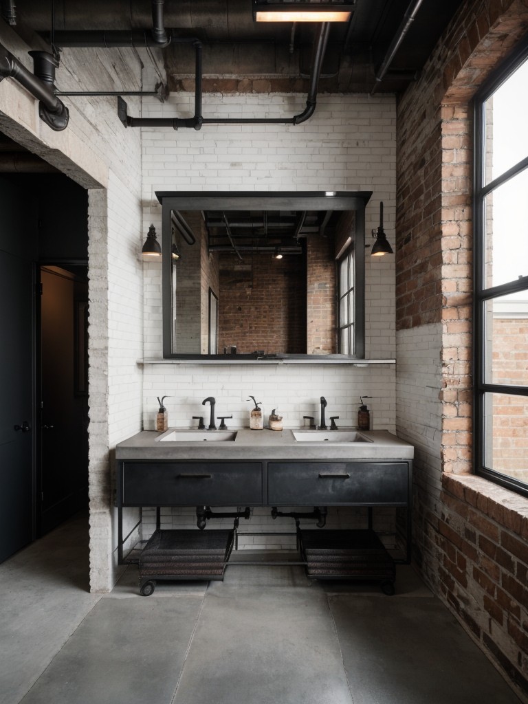 industrial-bathroom-ideas-exposed-brick-walls-metal-accents-rugged-warehouse-inspired-aesthetic-using-concrete-flooring-subway-tiles-black-fixtures