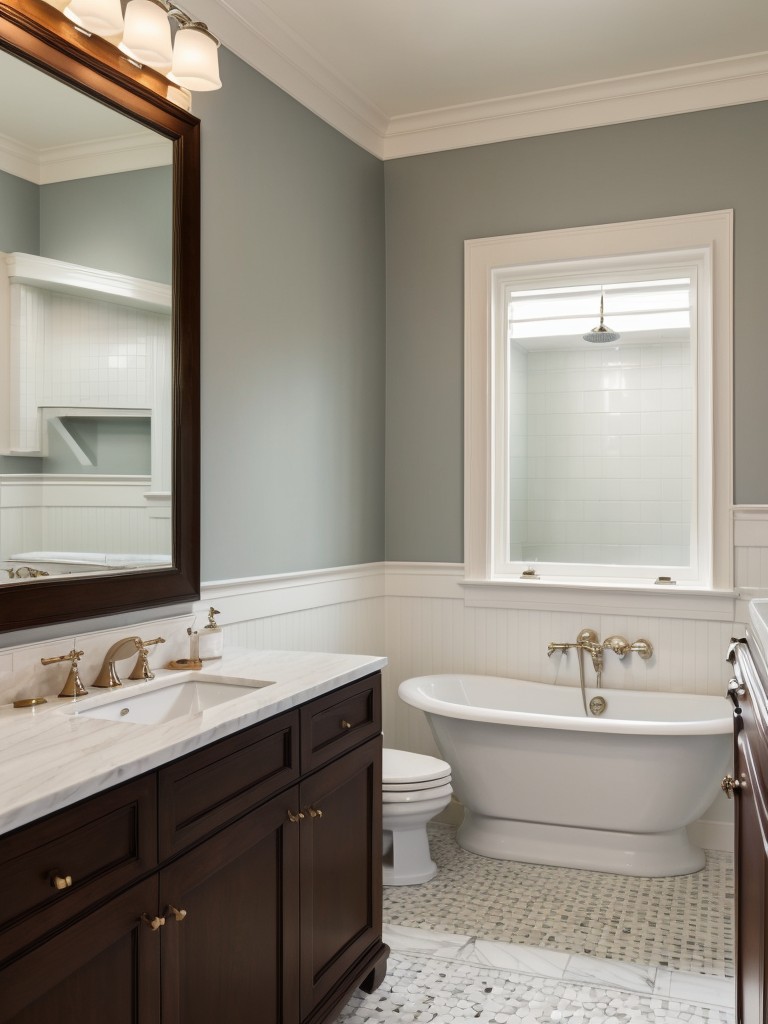 traditional-bathroom-ideas-classic-white-tiles-pedestal-sinks-elegant-crown-molding