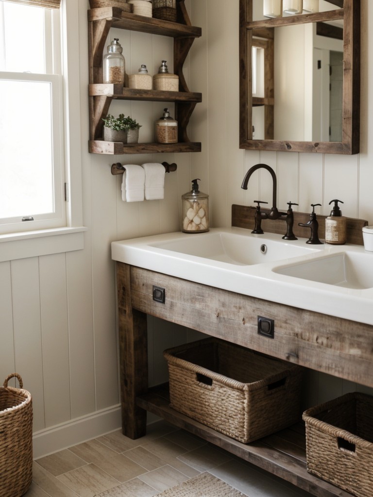farmhouse-bathroom-ideas-rustic-wood-accents-neutral-color-palette-vintage-inspired-accessories