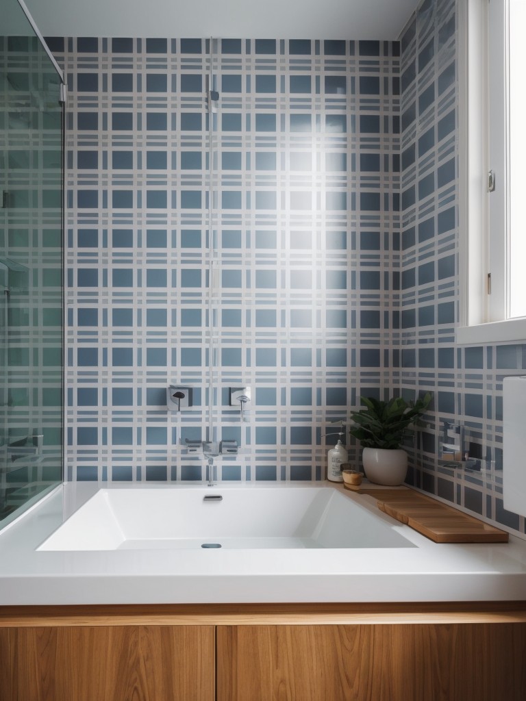 contemporary-bathroom-ideas-geometric-patterns-bold-color-contrasts-minimalist-furnishings-trendy-modern-aesthetic