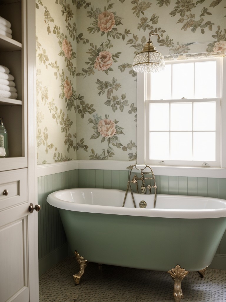 vintage-bathroom-ideas-antique-fixtures-clawfoot-tubs-floral-wallpaper-charming-nostalgic-feel