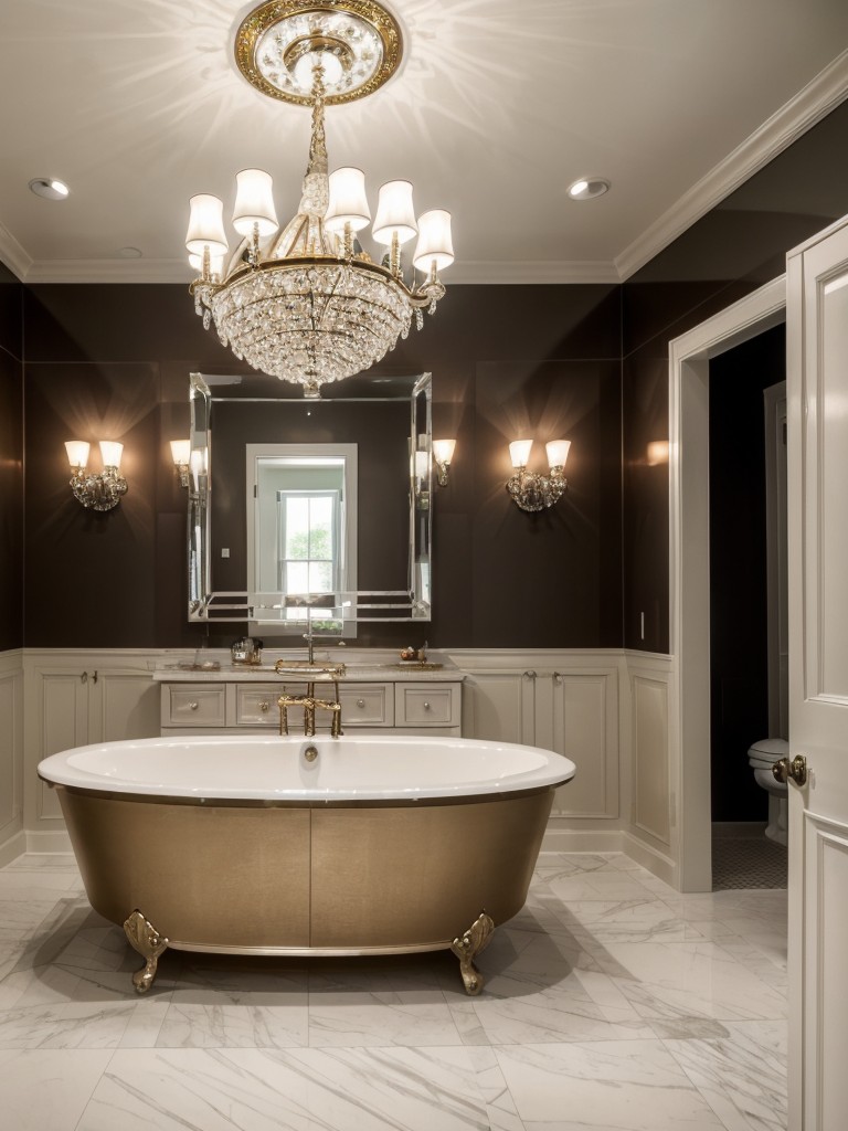 glamorous-bathroom-ideas-mirrored-finishes-crystal-chandeliers-bold-colors-glamorous-dramatic-design