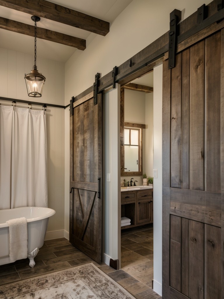 farmhouse-bathroom-ideas-vintage-inspired-fixtures-barn-doors-rustic-wooden-accents-charming-homey-feel