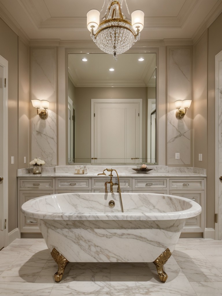luxurious-bathroom-ideas-high-end-finishes-such-marble-countertops-chandeliers-spa-like-soaking-tub-truly-indulgent-experience