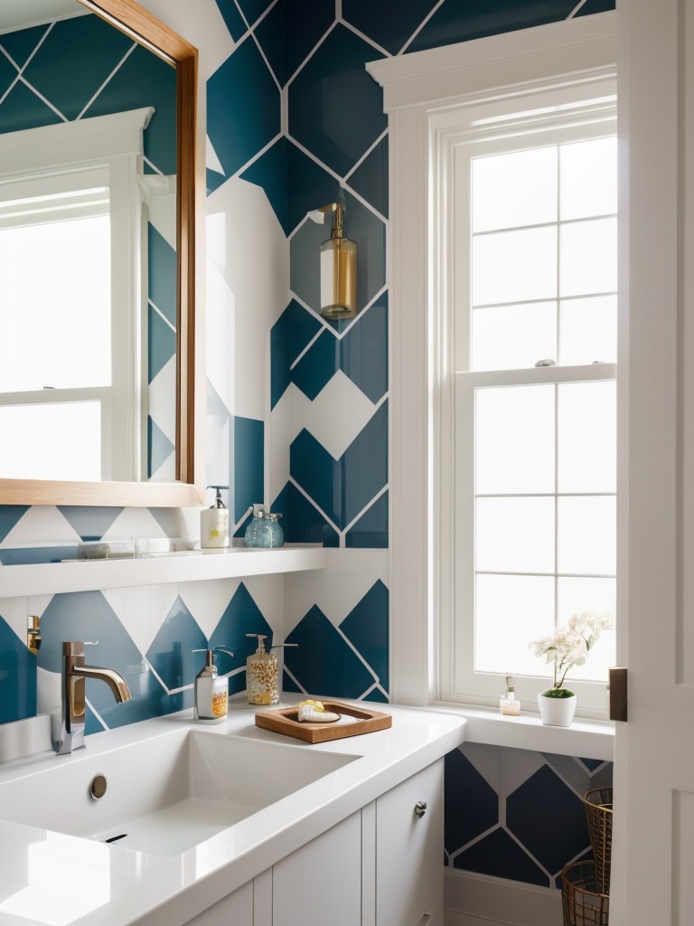 contemporary-bathroom-ideas-eclectic-decor-geometric-patterns-bold-pops-color-to-create-modern-artistic-space