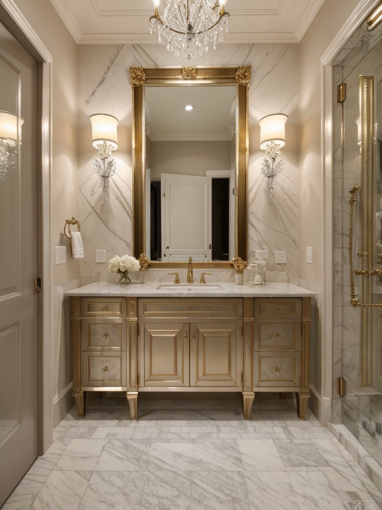 glam-bathroom-ideas-luxurious-finishes-crystal-accents-ornate-mirrors-incorporate-chandelier-marble-countertops-glamorous-touch