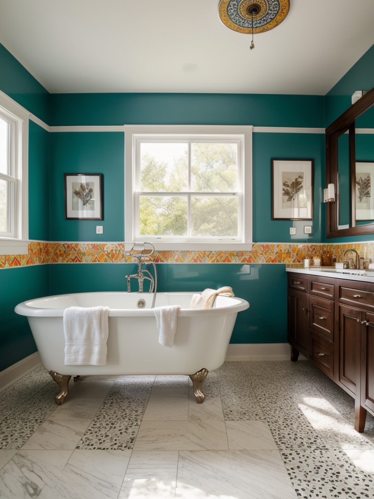 eclectic-bathroom-ideas-bold-patterns-unique-artwork-mix-different-textures-eclectic-vibrant-space