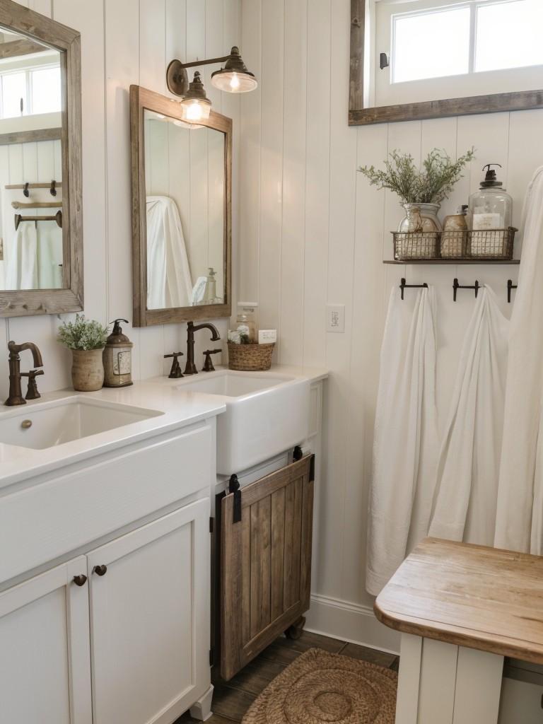 farmhouse-bathroom-ideas-vintage-fixtures-white-shiplap-walls-rustic-barn-doors-charming-cozy-farmhouse-inspired-design