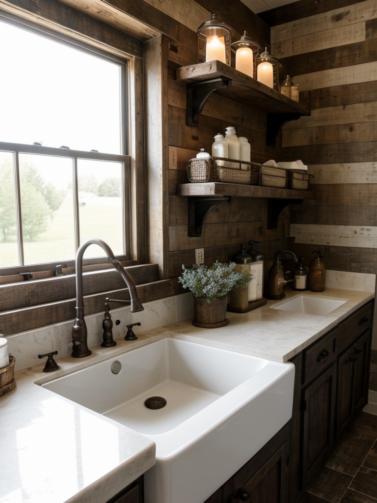 farmhouse-bathroom-ideas-vintage-charm-rustic-elements-using-farmhouse-sink-distressed-wood-accents