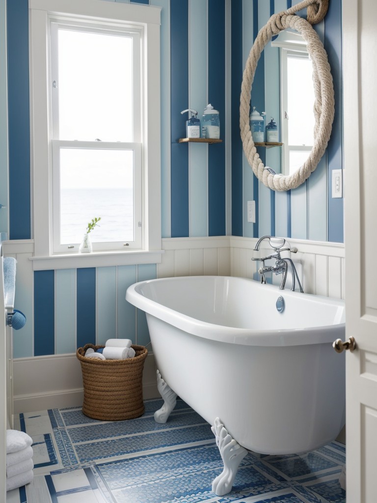 nautical-bathroom-ideas-seaside-theme-blue-white-colors-incorporating-striped-patterns-rope-inspired-decor