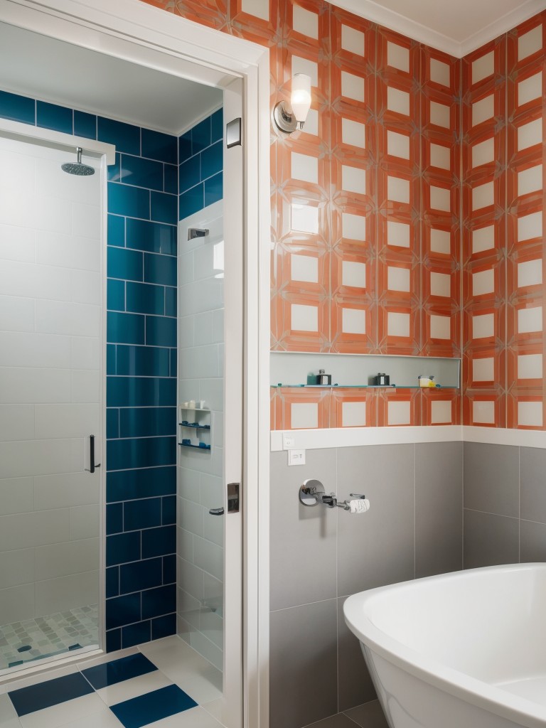 contemporary-bathroom-ideas-bold-patterns-vibrant-colors-incorporating-statement-wallpaper-geometric-tile-designs