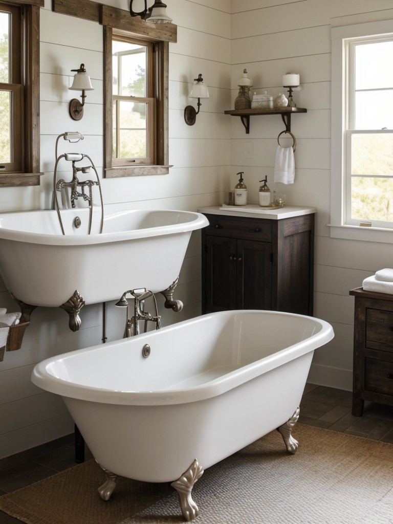 farmhouse-bathroom-ideas-charming-rustic-feel-incorporating-elements-like-clawfoot-tub-shiplap-walls-farmhouse-style-lighting-fixtures