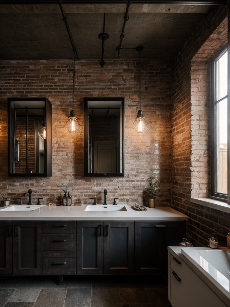 industrial-bathroom-ideas-exposed-brick-walls-metal-finishes-vintage-inspired-lighting-creating-rugged-edgy-aesthetic
