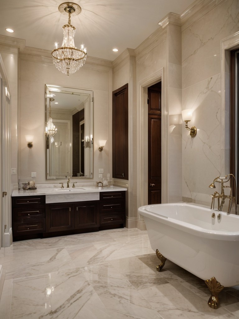 luxurious-bathroom-ideas-marble-countertops-freestanding-bathtub-elegant-chandelier-lighting-creating-spa-like-atmosphere-relaxation
