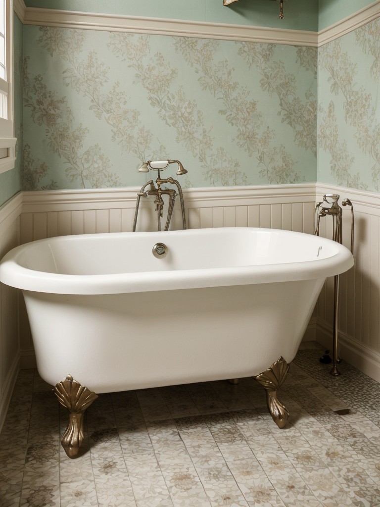 vintage-bathroom-ideas-antique-fixtures-retro-wallpaper-clawfoot-bathtub-adding-nostalgic-charm-to-space
