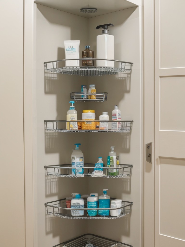 utilizing-shower-caddy-corner-shelves-to-keep-shower-essentials-organized-easily-accessible