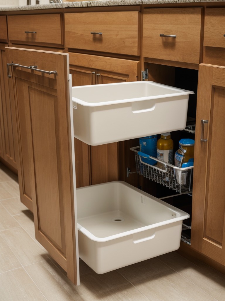 utilizing-space-underneath-sink-installing-cabinet-adding-storage-baskets
