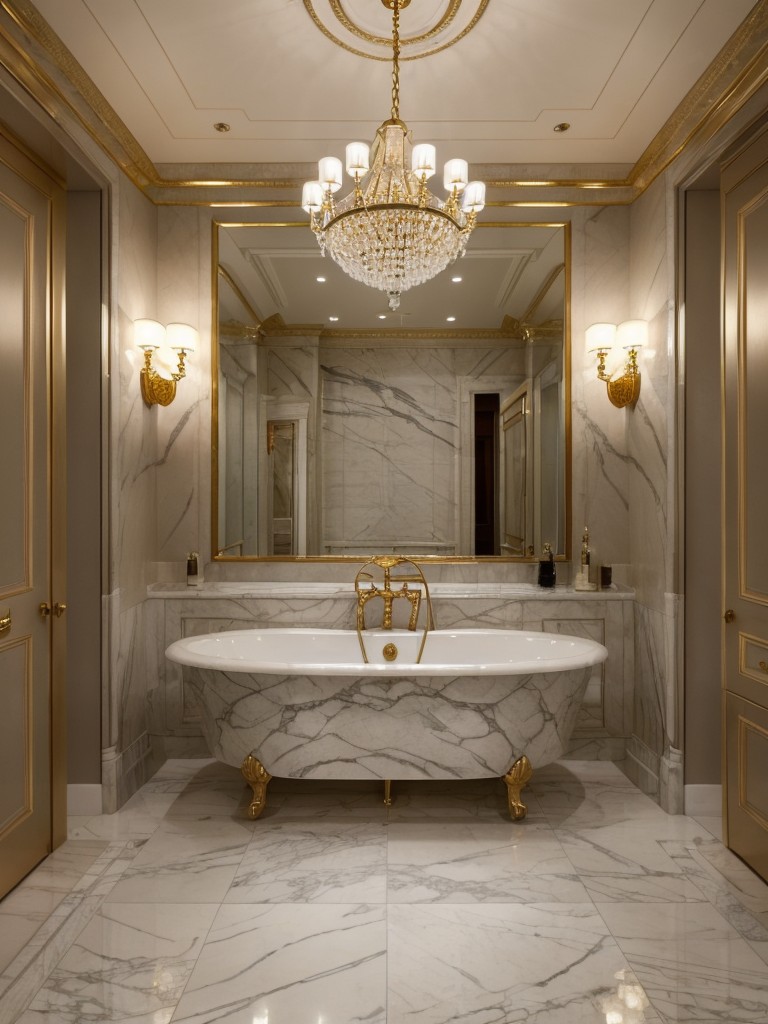 luxurious-bathroom-ideas-sophisticated-marble-finishes-gold-accents-chandeliers-extravagant-elegant-ambiance