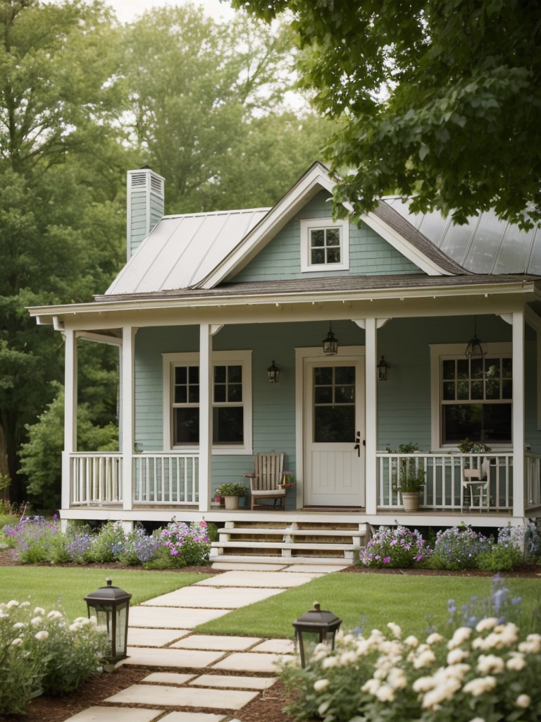 cottage-style-backyard-ideas-charming-garden-picket-fence-vintage-inspired-porch-swing-quaint-cozy-space