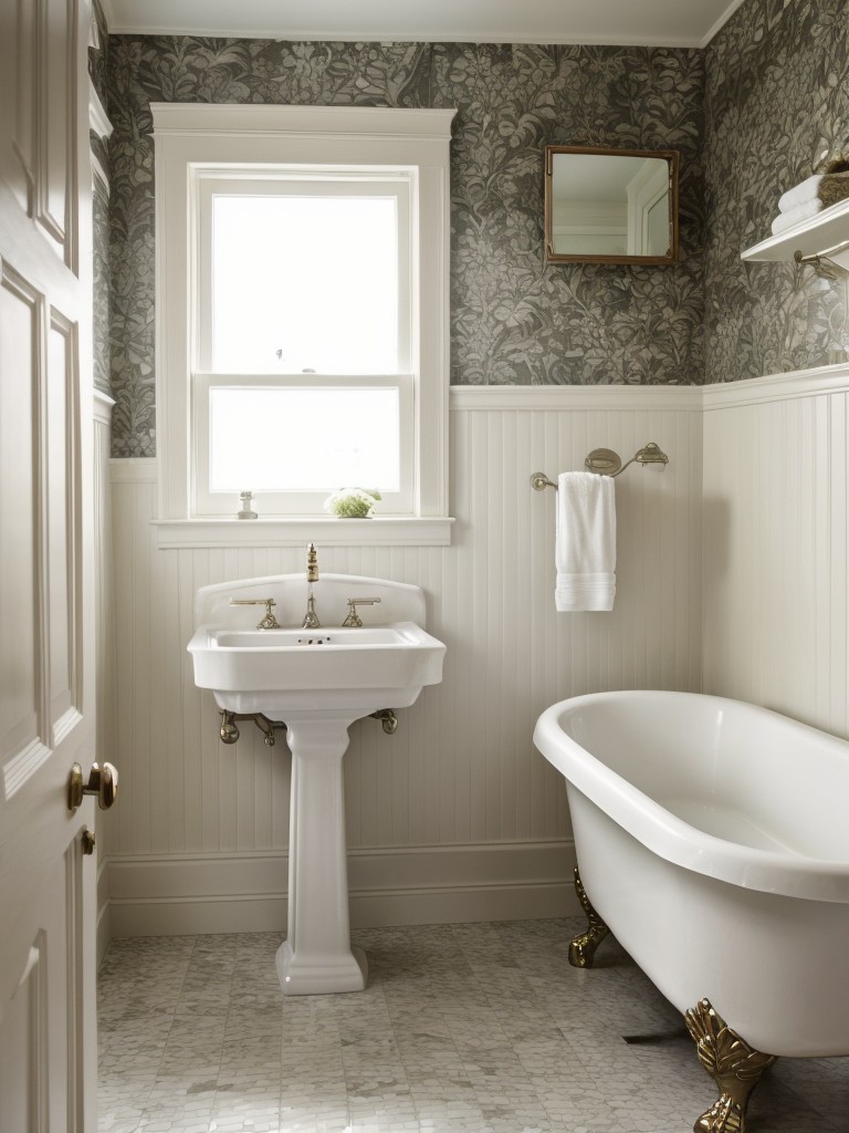 vintage-bathroom-design-featuring-clawfoot-tub-pedestal-sink-victorian-style-wallpaper-to-create-elegant-timeless-space