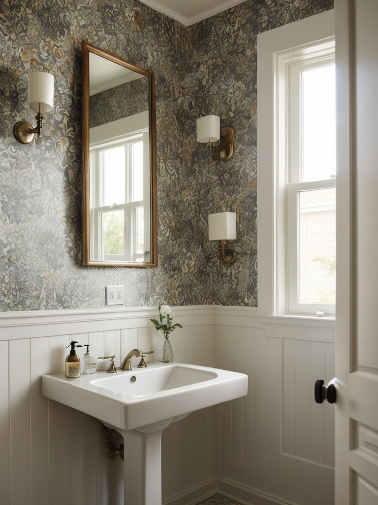 eclectic-bathroom-ideas-combining-different-design-styles-like-mixing-vintage-modern-fixtures-bold-wallpaper-patterns-unique-artwork
