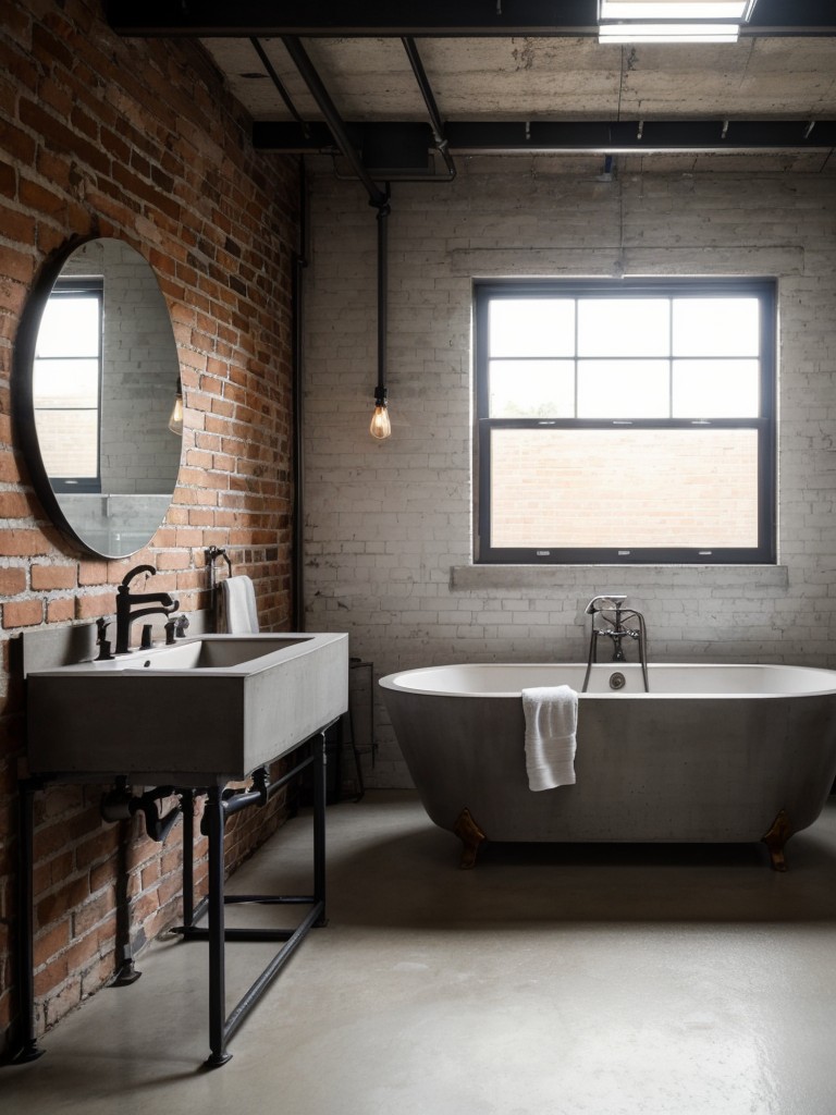 industrial-bathroom-design-ideas-exposed-brick-walls-concrete-countertops-metallic-accents-creating-loft-inspired-look