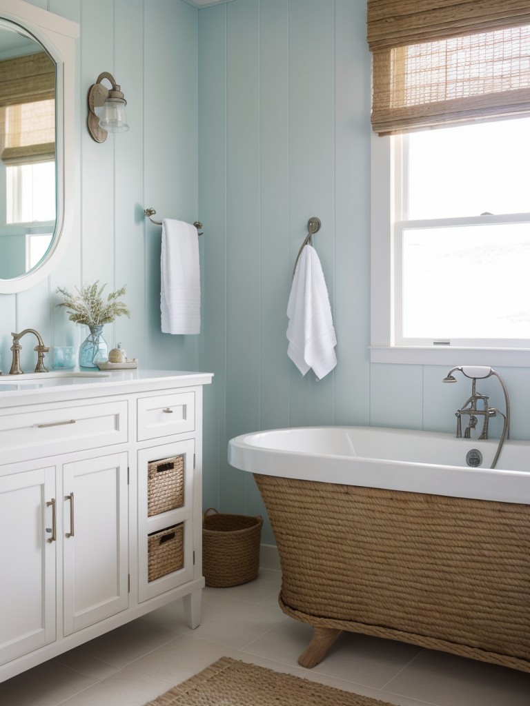 coastal-bathroom-design-fresh-airy-vibe-incorporating-soft-blues-seashell-accents-natural-textures-like-rattan-jute
