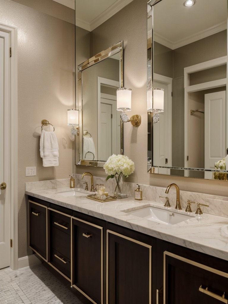 glamorous-bathroom-decor-touch-hollywood-elegance-utilizing-metallic-finishes-crystal-chandeliers-ornate-mirrors