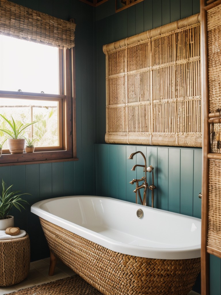 boho-chic-bathroom-ideas-woven-textures-bold-prints-mixture-natural-materials-like-rattan-bamboo-bohemian-inspired-oasis