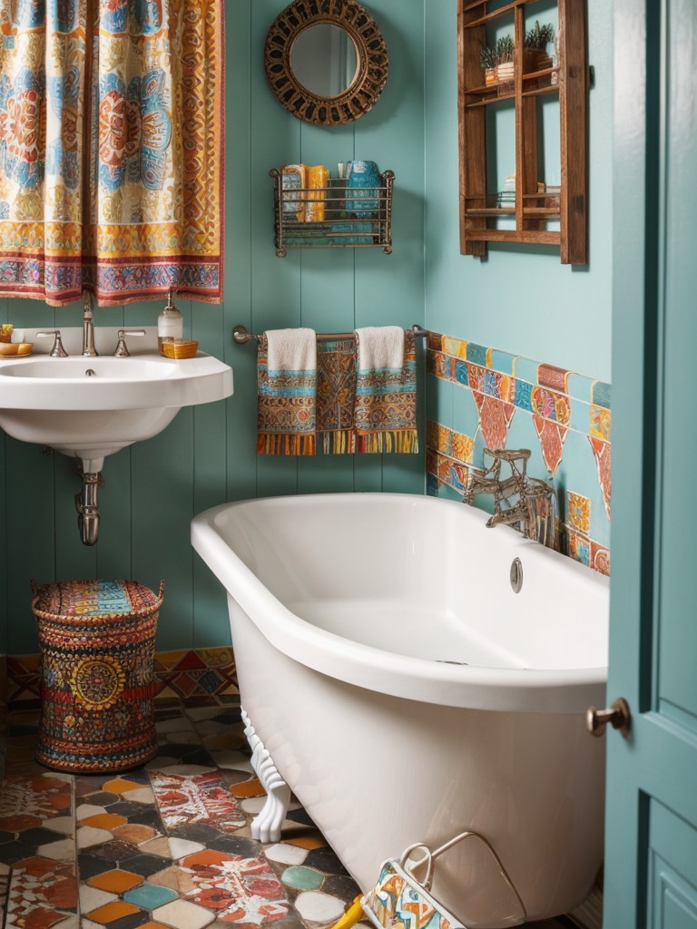 bohemian-bathroom-ideas-bold-patterns-vibrant-colors-eclectic-mix-textures-accessories