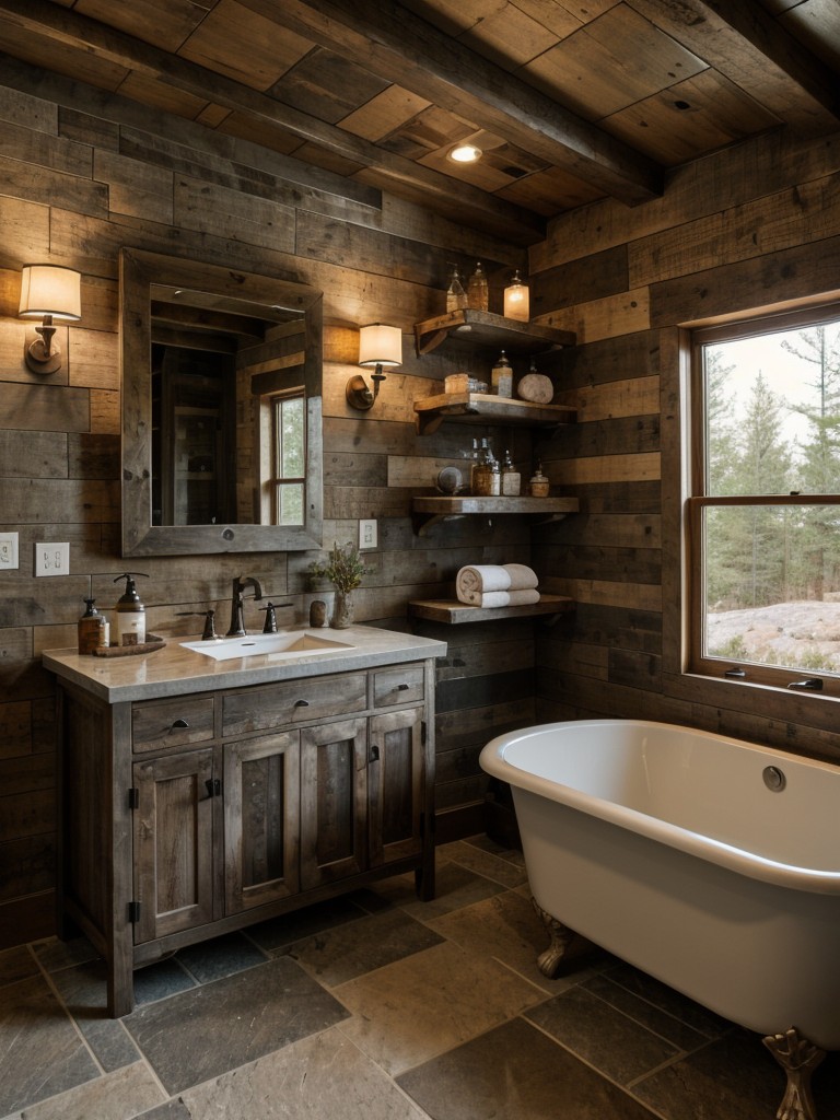 rustic-bathroom-ideas-cozy-inviting-atmosphere-incorporating-elements-like-reclaimed-wood-stone-accents-earthy-color-schemes