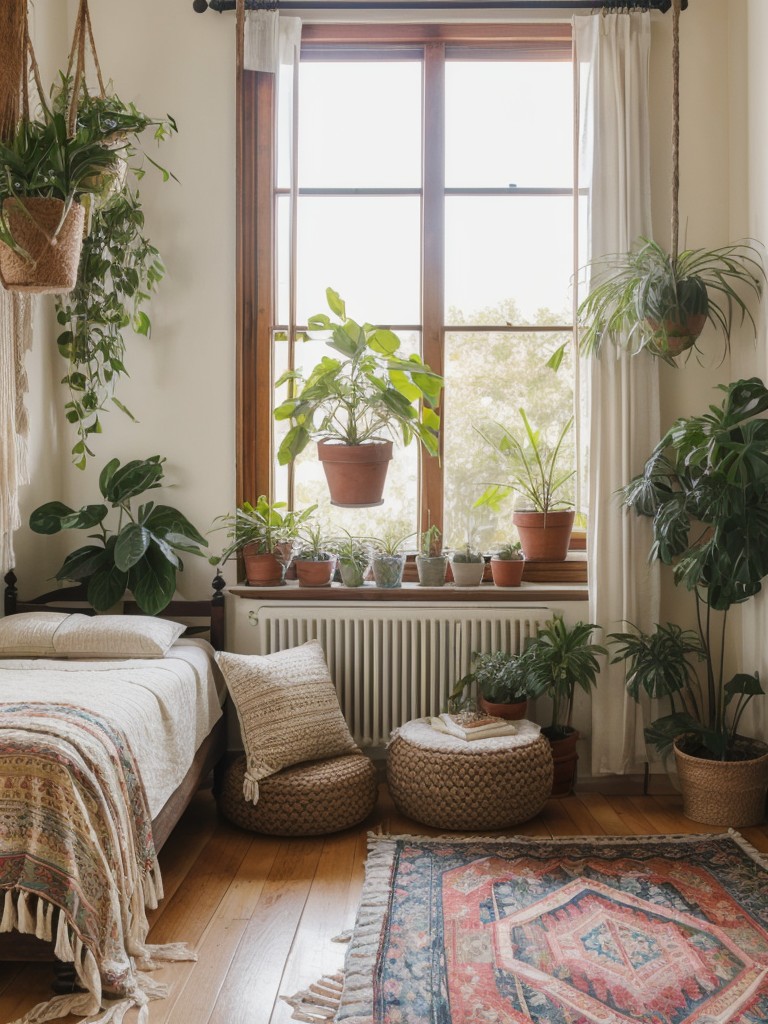 bohemian-inspired-bedroom-decor-layered-textiles-cozy-floor-cushions-hanging-plants-relaxed-free-spirited-vibe