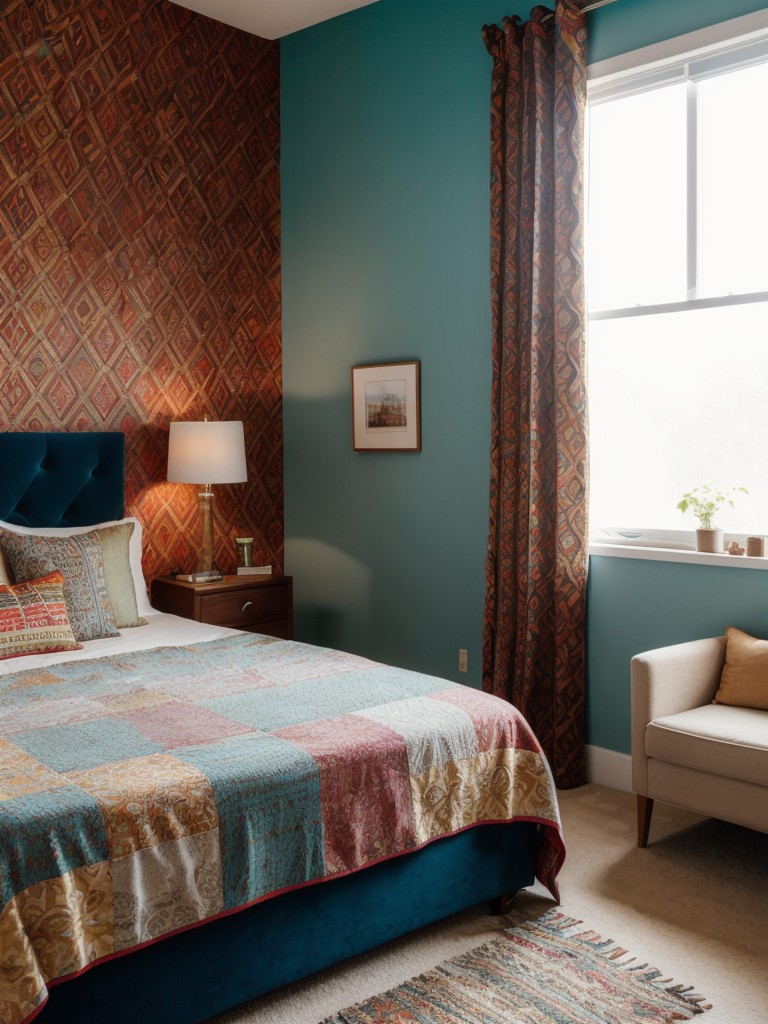 eclectic-bedroom-design-featuring-mix-patterns-textures-colors-vibrant-lively-atmosphere
