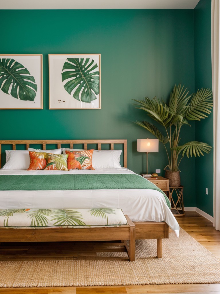tropical-themed-bedroom-design-palm-leaf-prints-bold-colors-natural-textures-tropical-oasis-inspired-space
