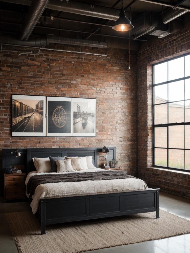 industrial-loft-style-bedroom-ideas-exposed-brick-walls-metal-accents-vintage-inspired-furniture-cool-edgy-vibe