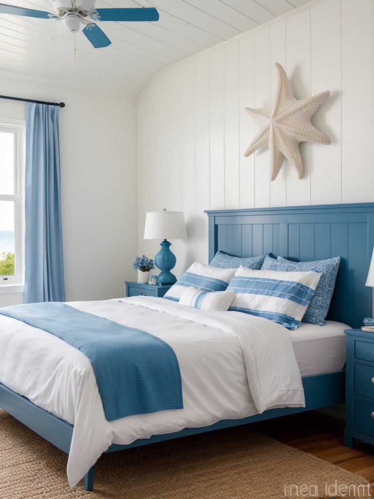 Nordic Inspired Bedroom A Breath Of Fresh Air In Minimalism Aulivin Com   Nautical Themed Bedroom Ideas Blue White Colors Seashell Accents Seaside Decor 1 