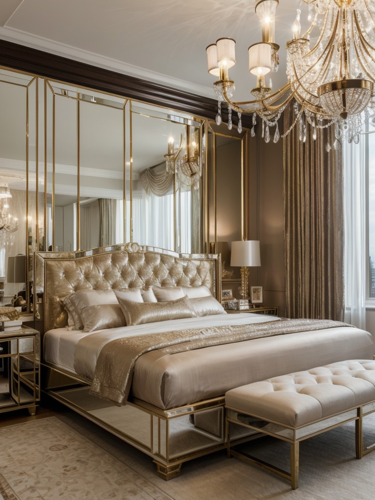 glamorous-bedroom-ideas-luxe-fabrics-metallic-accents-touch-sparkle-such-chandelier-mirrored-furniture-glamorous-elegant-look