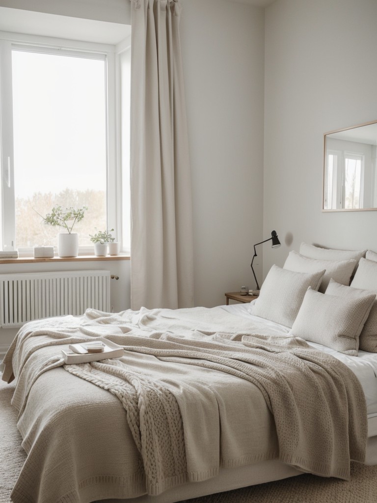 scandinavian-bedroom-ideas-neutral-color-palette-minimalist-furniture-plenty-natural-light-complemented-cozy-knit-blankets-textured-pillows