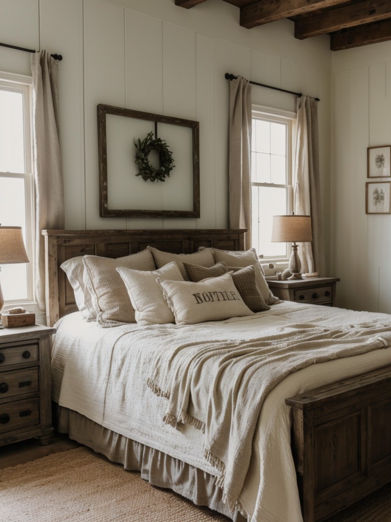 farmhouse-bedroom-ideas-distressed-furniture-vintage-decor-cozy-textiles-rustic-charming-ambiance