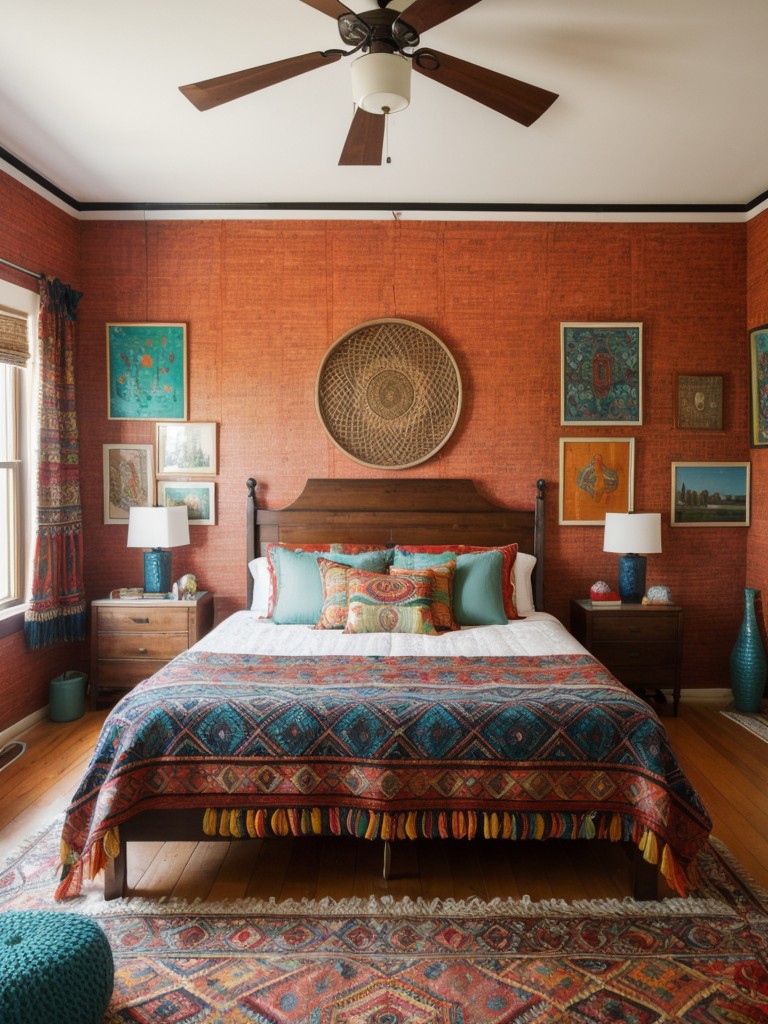 bold-vibrant-bohemian-bedroom-ideas-patterned-textiles-eclectic-artwork-woven-accents