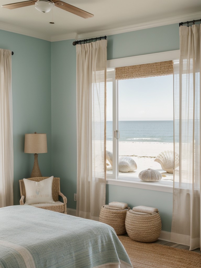 serene-tranquil-beach-themed-bedroom-ideas-coastal-color-palette-nautical-accents-natural-textures-like-rattan-jute-complemented-sheer-curtains-seashe