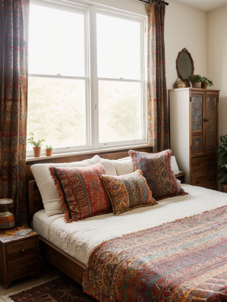 bohemian-bedroom-ideas-vibrant-patterns-floor-cushions-eclectic-decor
